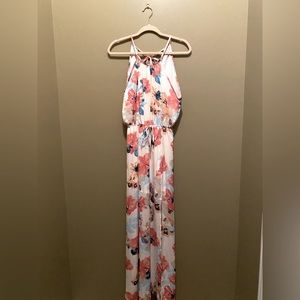 Pink Lily Boutique Peach Love California Floral Maxi Dress